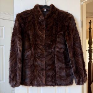 Elegant Brown Mink Fur Coat